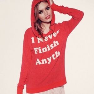 Wildfox I Never Finish Anyth 📝 Hoodie Small